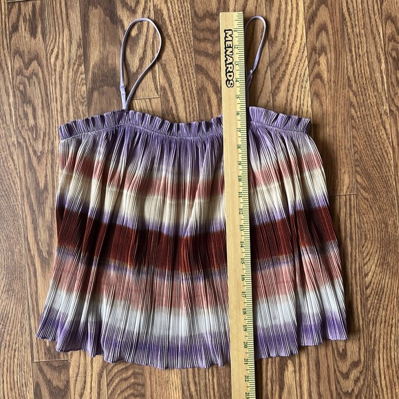 Madewell Multicolor Pleated Nicole Flyaway Tank Top Blouse Women's Medium - Picture 2 of 8